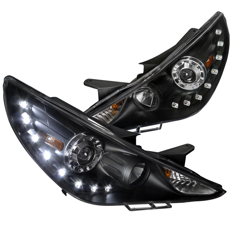 LED Front Head Lights Halo Projector Lamp For Hyundai Sonata 2011-2014